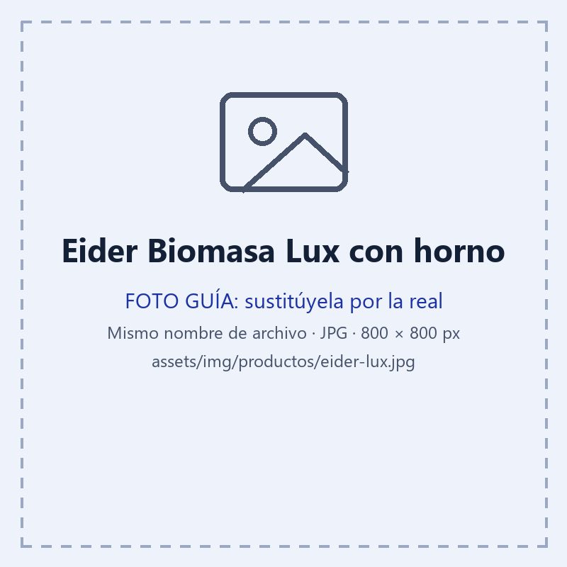 Fotografía del Eider Biomasa Lux con horno